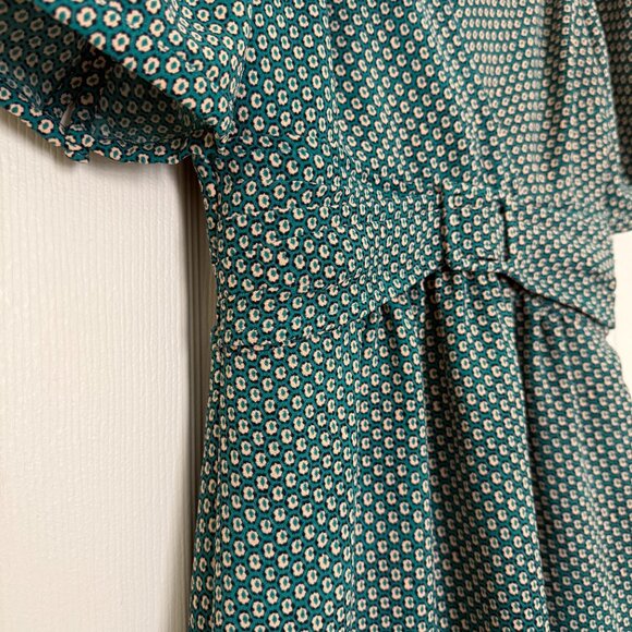 Maeve Anthropologie Martina Belted Turquoise Dress - 0P - Picture 7 of 11